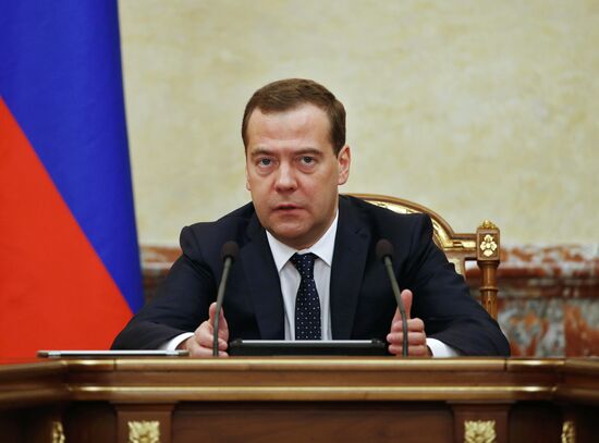 Russian Prime Minister Dmitry Medvedev chairs Government meeting