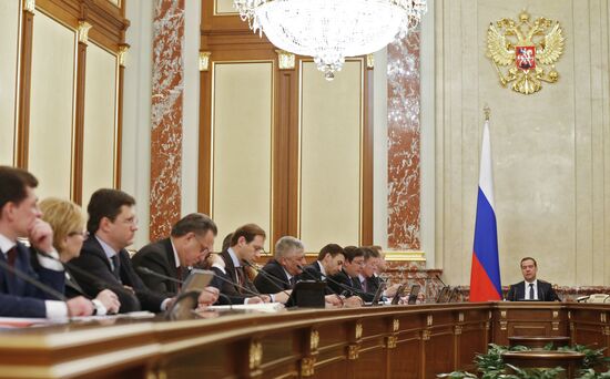 Russian Prime Minister Dmitry Medvedev chairs Government meeting