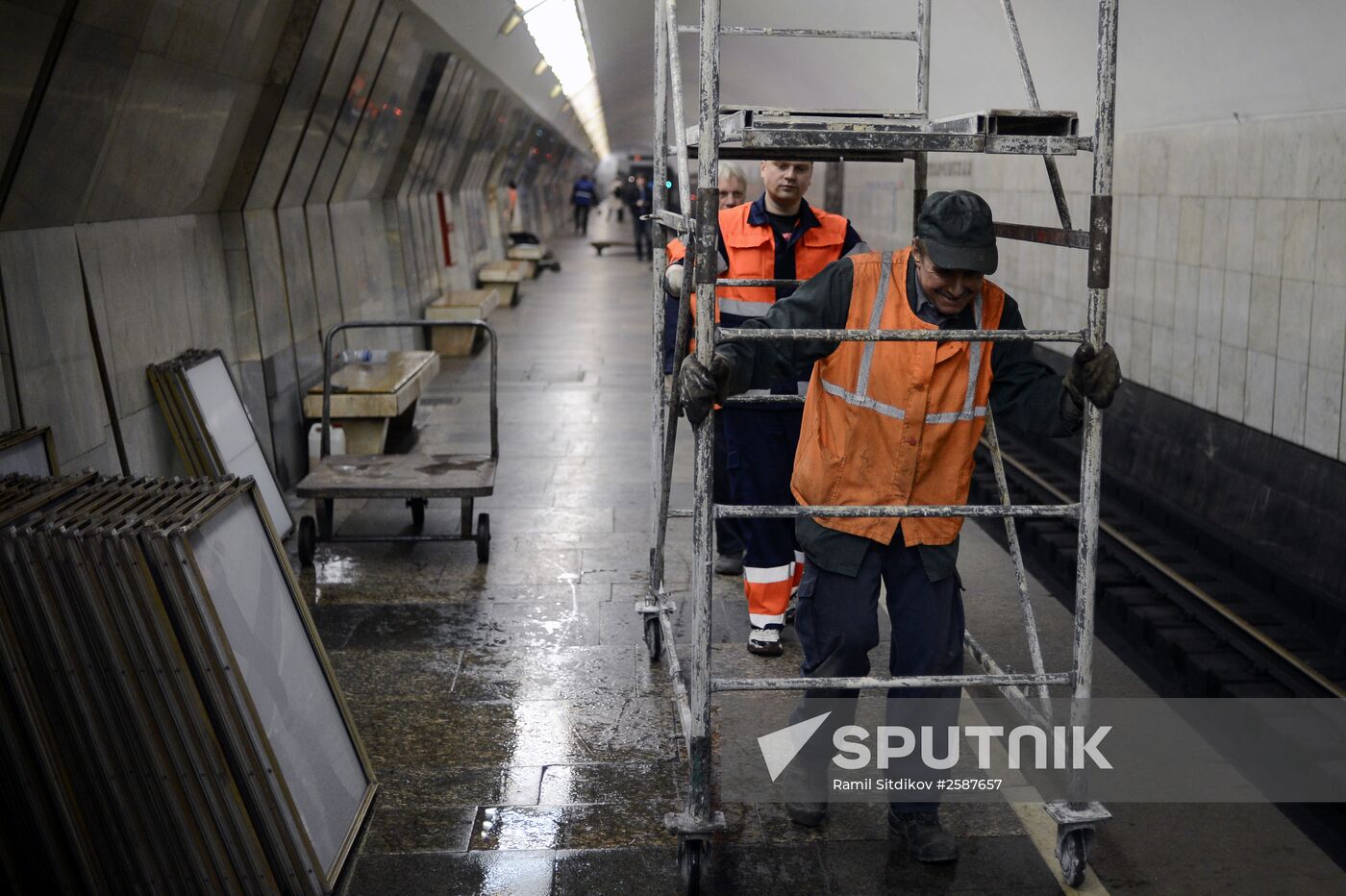 Maintenance works at Moscow's Sukharevskaya metro station