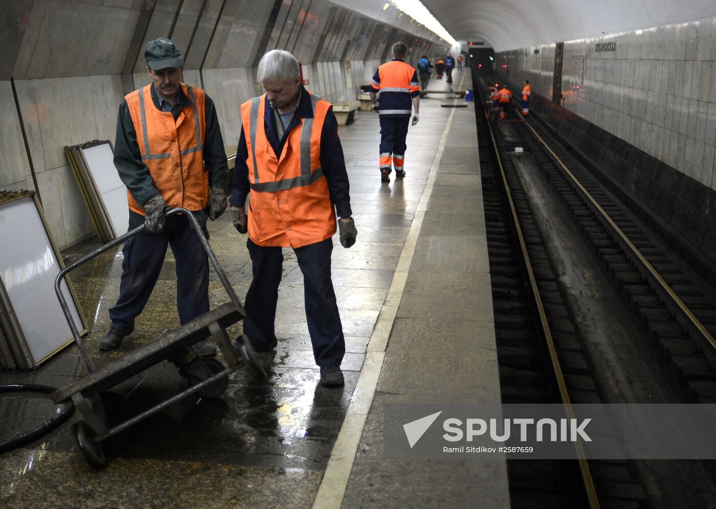 Maintenance works at Moscow's Sukharevskaya metro station