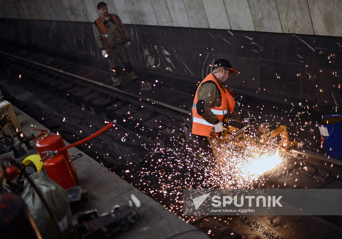 Maintenance works at Moscow's Sukharevskaya metro station