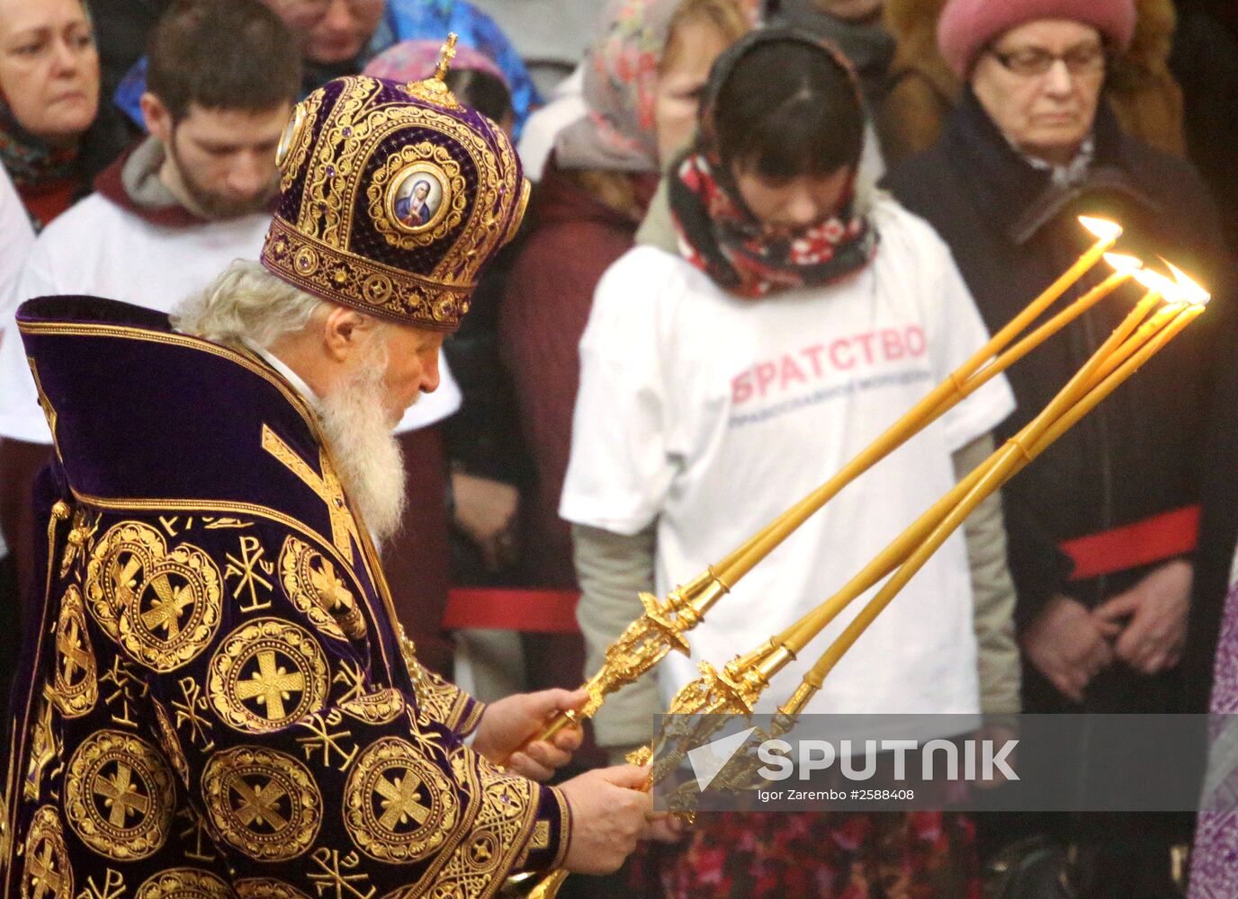 Divine service by Patriarch Kirill of Moscow and All Russia
