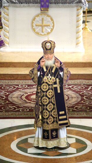 Divine service by Patriarch Kirill of Moscow and All Russia