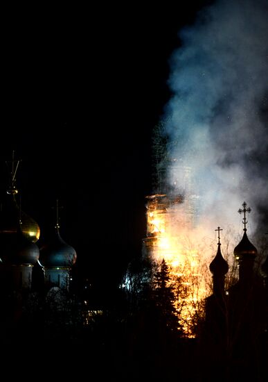 Fire at Novodevichy Convent