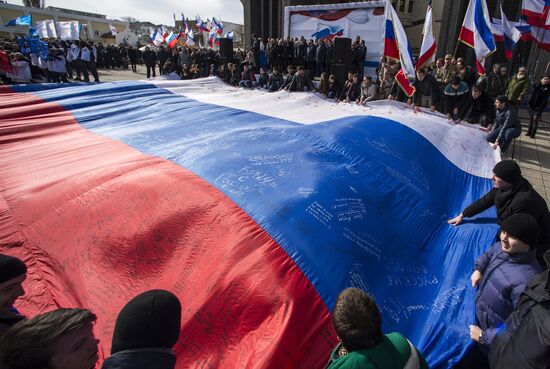 Celebrating Crimean Spring's first anniversary in Simferopol