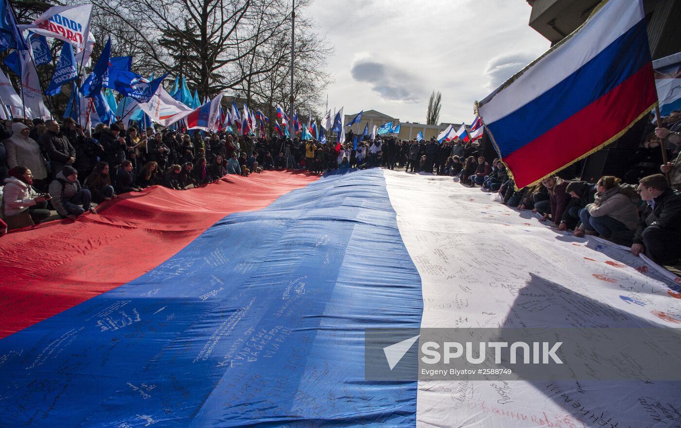 Celebrating Crimean Spring's first anniversary in Simferopol
