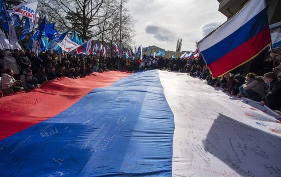 Celebrating Crimean Spring's first anniversary in Simferopol