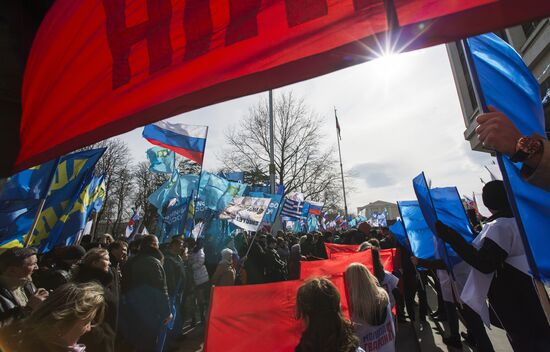 Celebrating Crimean Spring's first anniversary in Simferopol