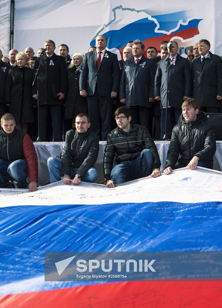 Celebrating Crimean Spring's first anniversary in Simferopol