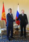 Russian President Vladimir Putin meets with Kyrgyz President Almazbek Atambayev in Strelna