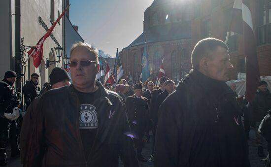 March to commemorate Latvian Legion of the Waffen-SS in Riga