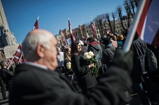 March to commemorate Latvian Legion of the Waffen-SS in Riga