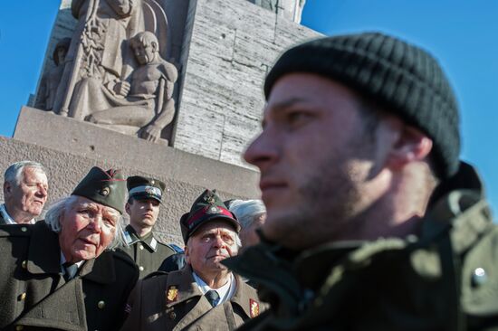 March to commemorate Latvian Legion of the Waffen-SS in Riga