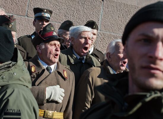 March to commemorate Latvian Legion of the Waffen-SS in Riga