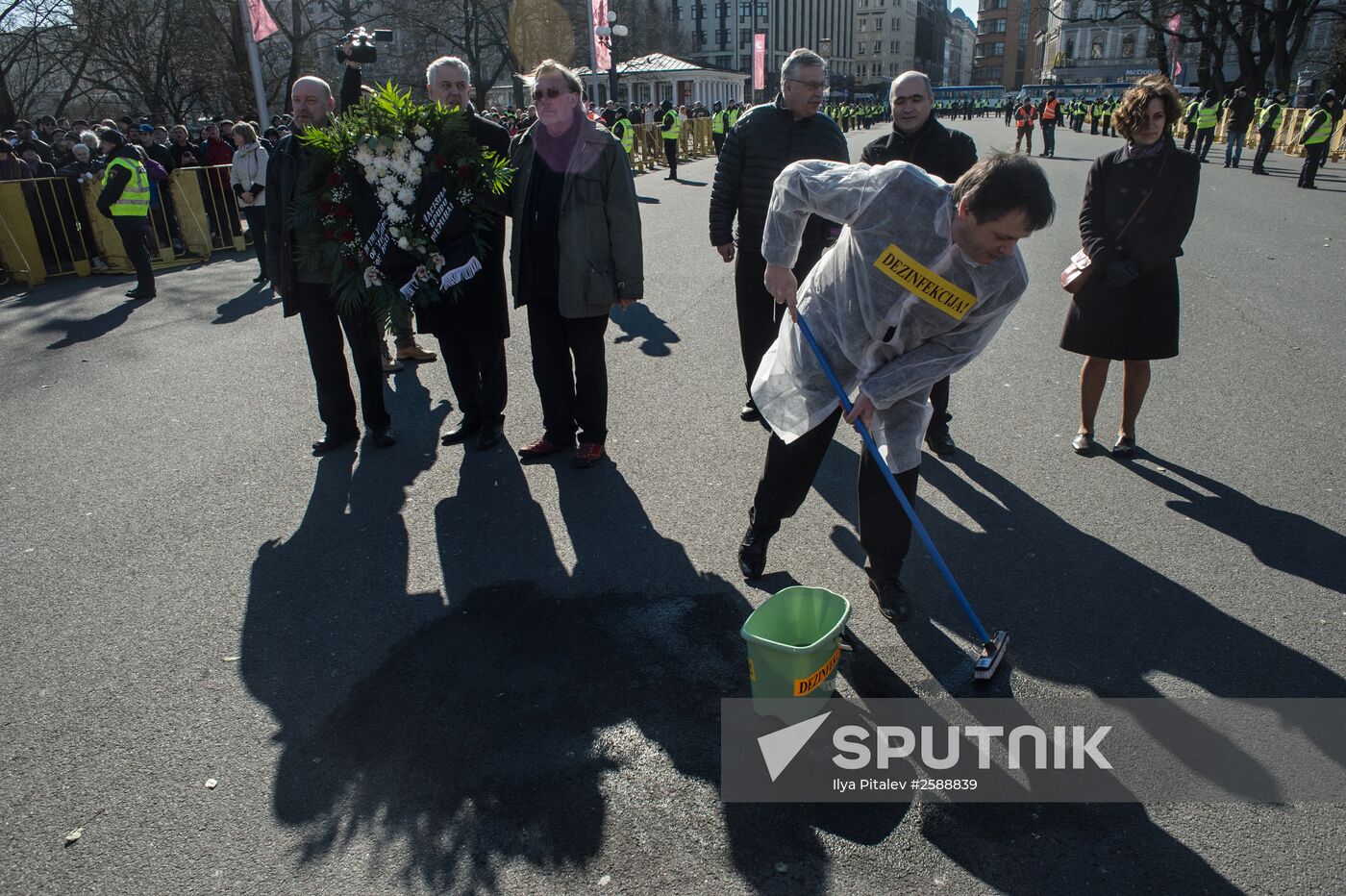 Protest action against public events in memory of Latvian Legion Waffen-SS in Riga