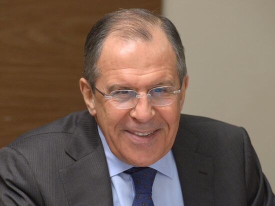 Russian Foreign Minister Sergei Lavrov meets with Rossiya Segodnya Director General Dmitry Kiselev