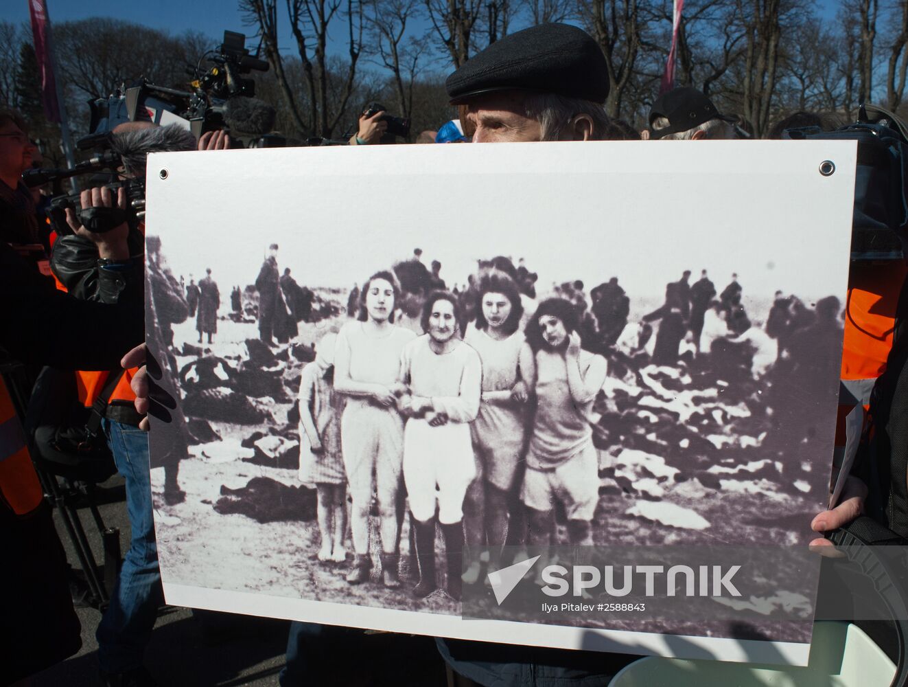 Protest action against public events in memory of Latvian Legion Waffen-SS in Riga