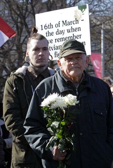 March to commemorate Latvian Legion of the Waffen-SS in Riga