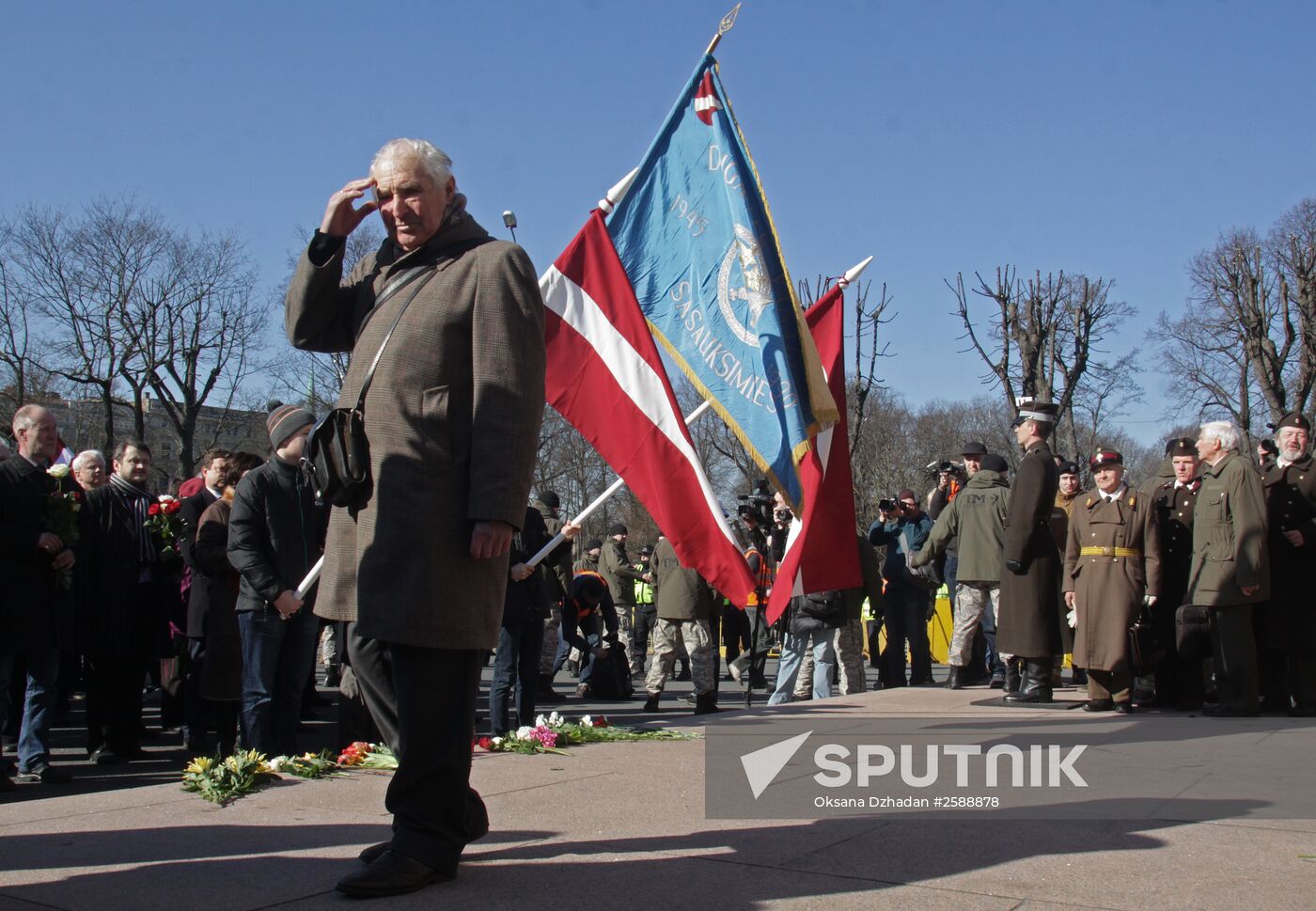 March to commemorate Latvian Legion of the Waffen-SS in Riga