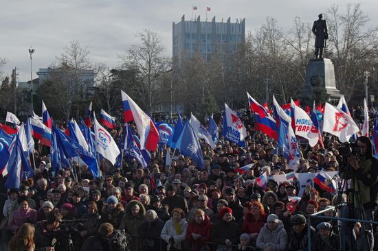 Celebration of 1st anniversary of Crimean Spring in Sevastopol