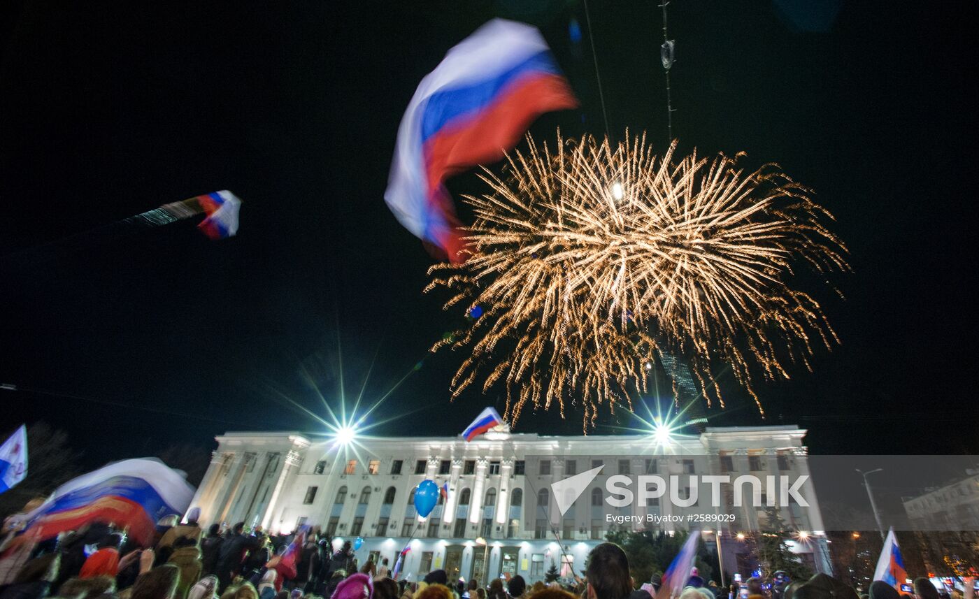Celebrating Crimean Spring's first anniversary in Simferopol