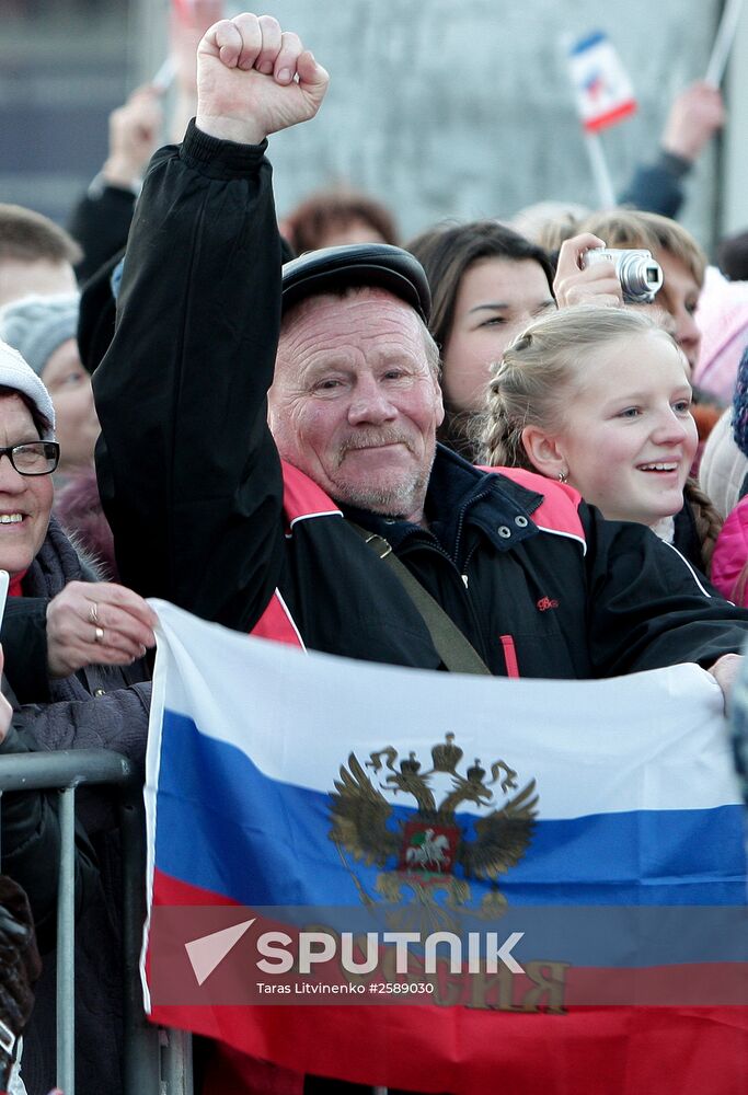Celebrating Crimean Spring's first anniversary in Simferopol