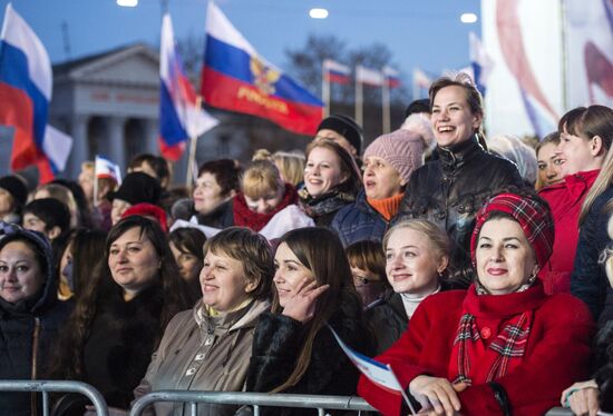 Celebrating the first anniversary of the Crimean Spring in Crimea