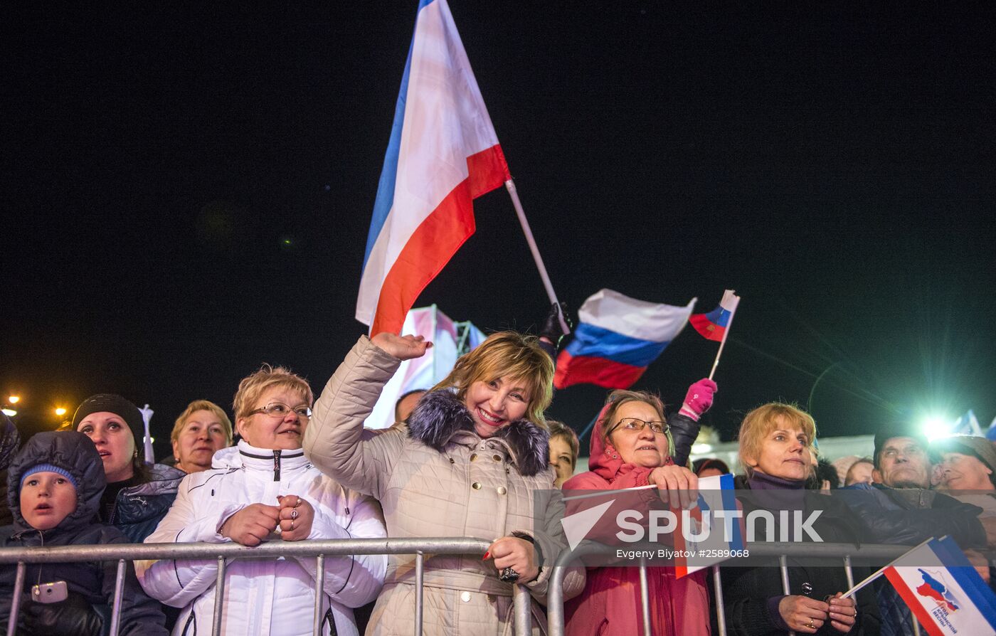 Celebrating the first anniversary of the Crimean Spring in Crimea