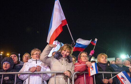 Celebrating the first anniversary of the Crimean Spring in Crimea