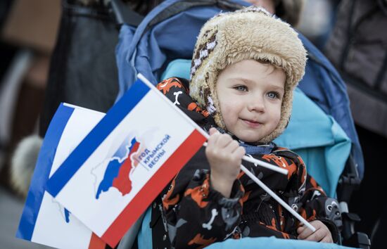 Celebrating the first anniversary of the Crimean Spring in Crimea