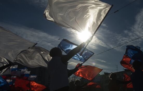 Celebrating the first anniversary of the Crimean Spring in Crimea