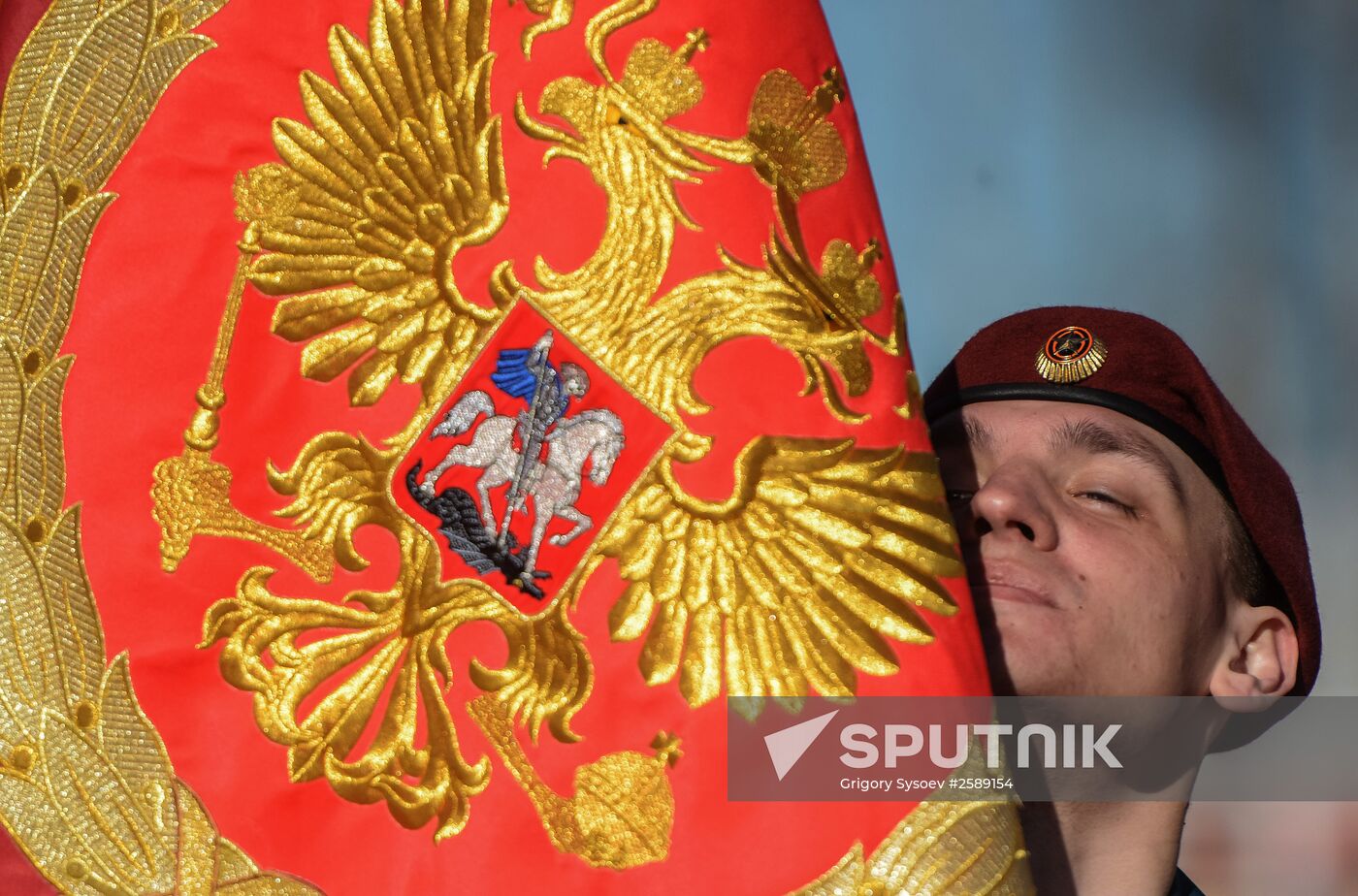 Soldiers of the Dzerzhinsky Division train for Victory Day parade