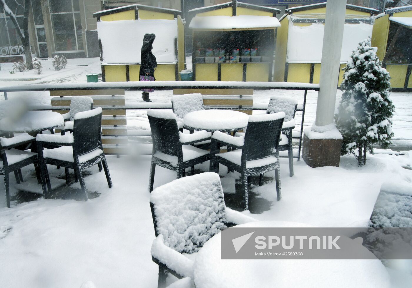 Snowfall in Simferopol