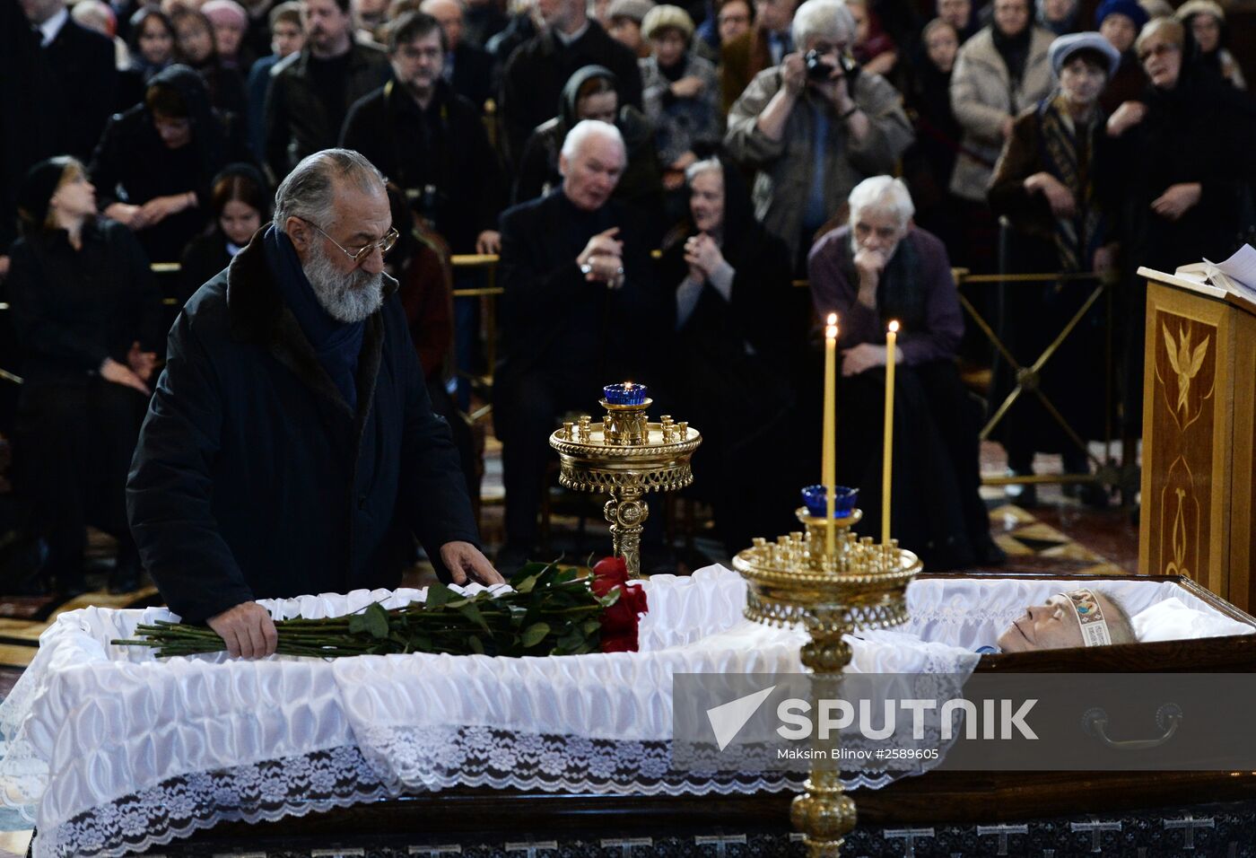 Funeral service for writer Valentin Rasputin at Cathedral of Christ the Savior