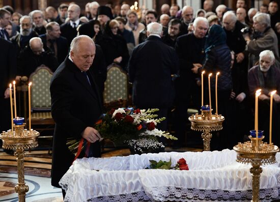 Funeral service for writer Valentin Rasputin at Cathedral of Christ the Savior