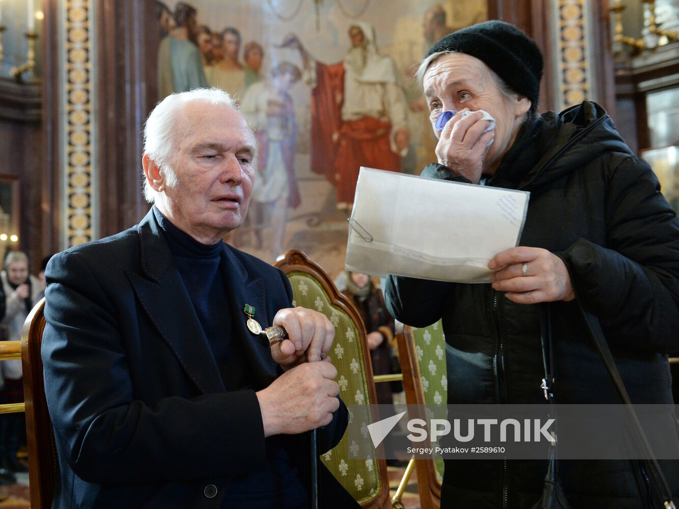 Memorial service for writer Valentin Rasputin at Cathedral of Christ the Savior