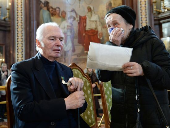 Memorial service for writer Valentin Rasputin at Cathedral of Christ the Savior