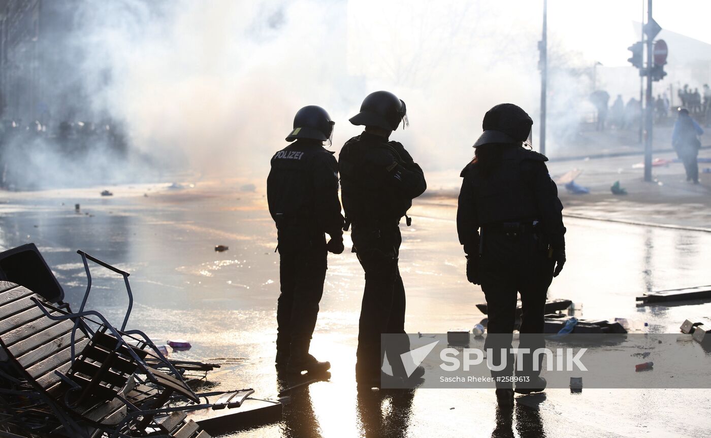 Protest against new European Central Bank office in Frankfurt