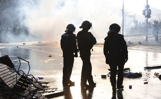 Protest against new European Central Bank office in Frankfurt
