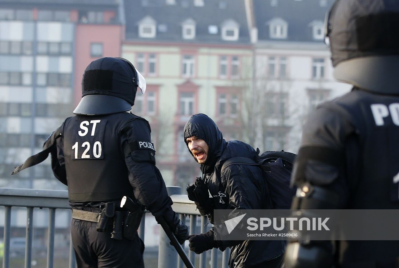 Protest against new European Central Bank office in Frankfurt