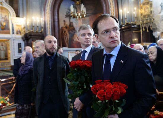 Memorial service for writer Valentin Rasputin at Cathedral of Christ the Savior