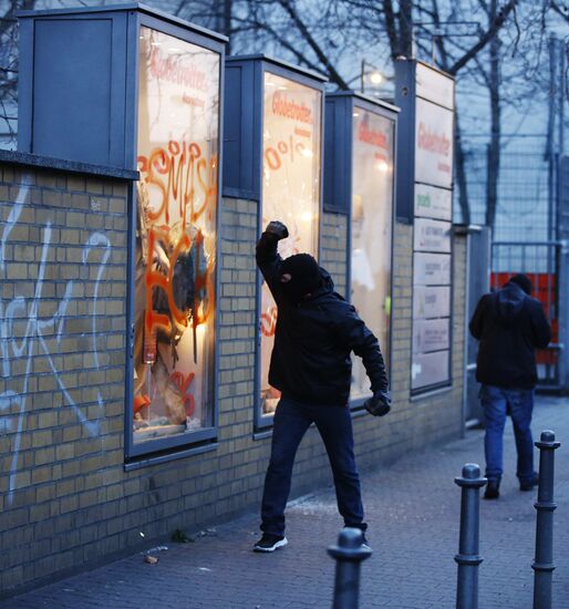 Protest against new European Central Bank office in Frankfurt