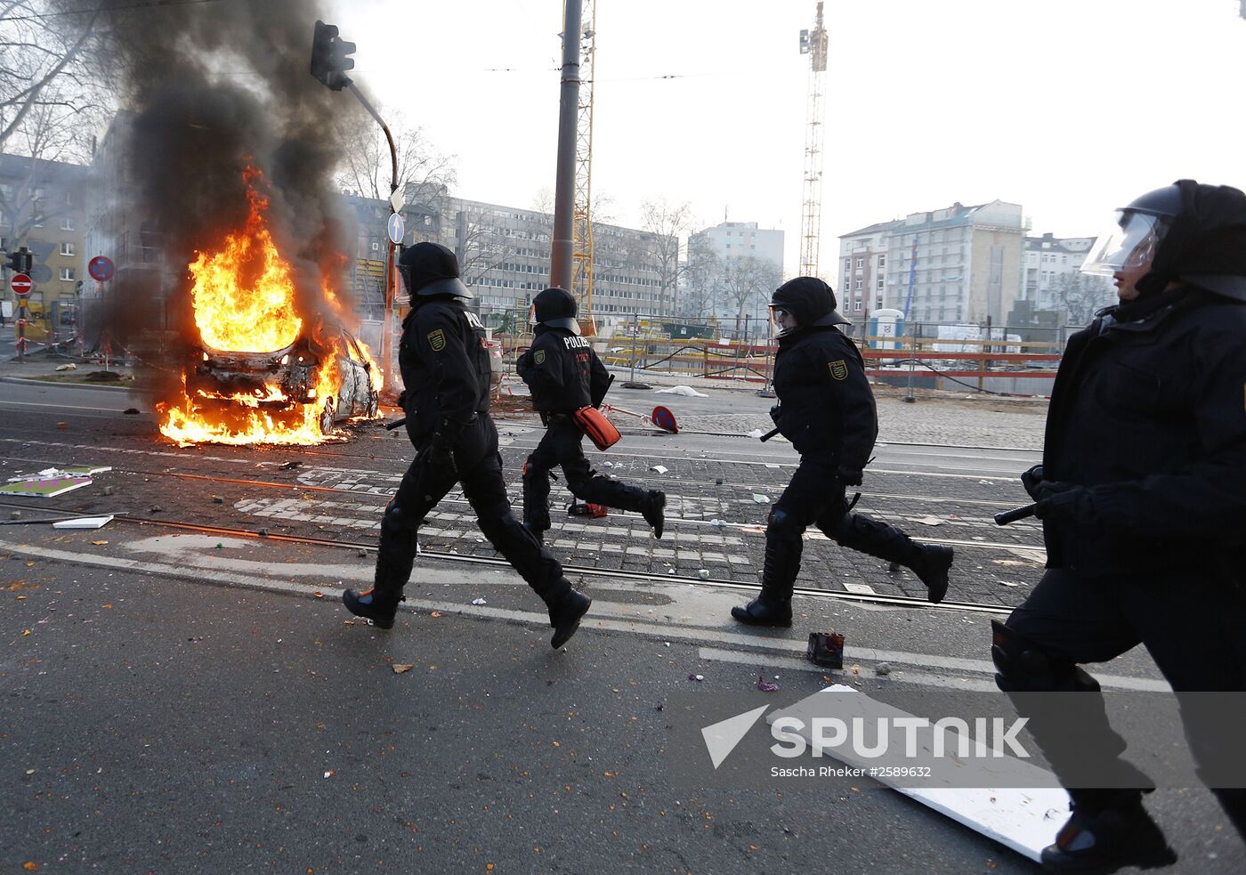 Protest against new European Central Bank office in Frankfurt