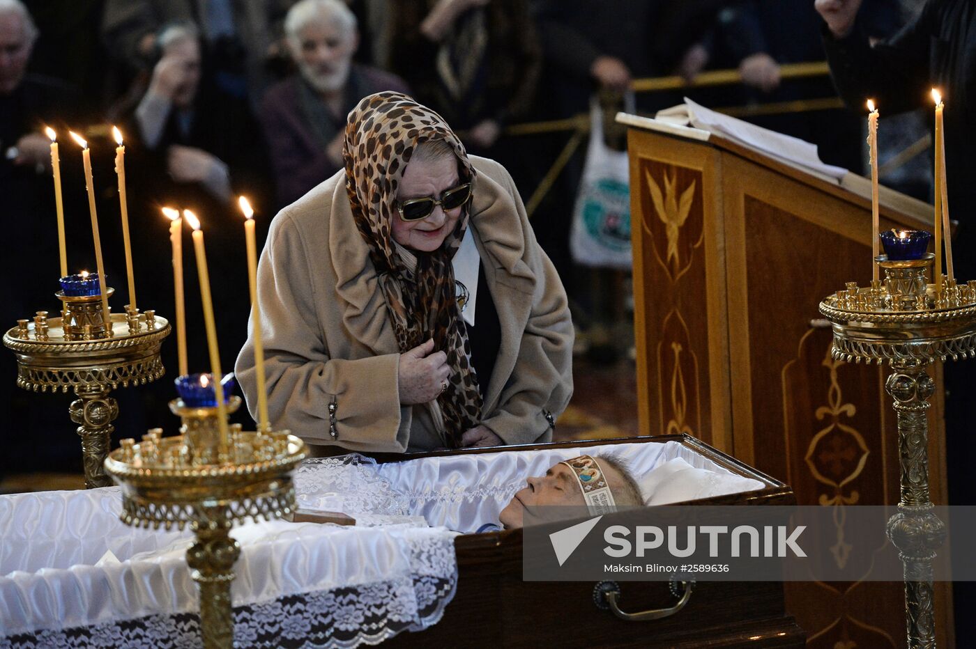 Funeral service for writer Valentin Rasputin at Cathedral of Christ the Savior