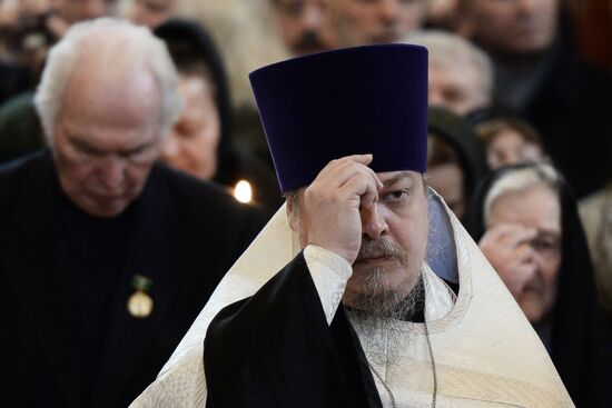 Memorial service for writer Valentin Rasputin at Cathedral of Christ the Savior