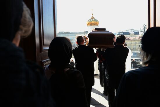 Memorial service for writer Valentin Rasputin at Cathedral of Christ the Savior