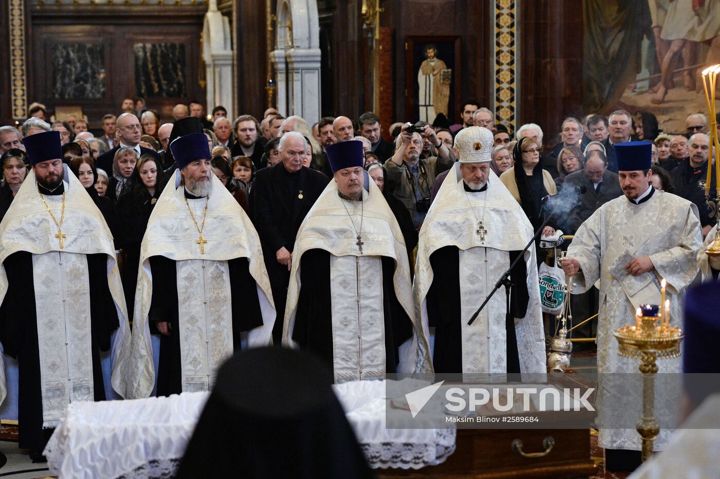 Memorial service for writer Valentin Rasputin at Cathedral of Christ the Savior