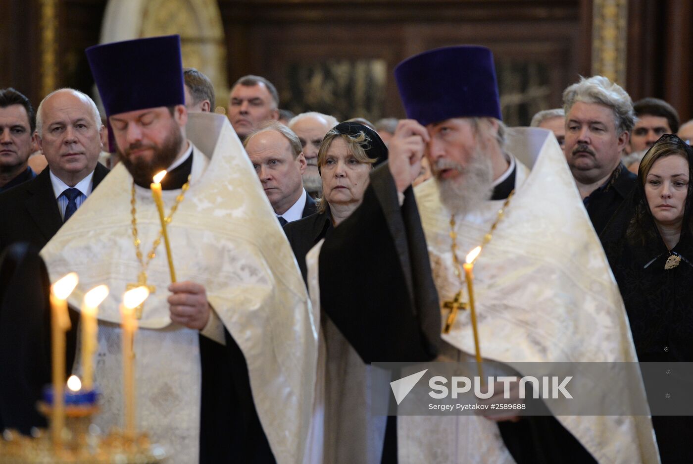 Funeral service for writer Valentin Rasputin at Cathedral of Christ the Savior