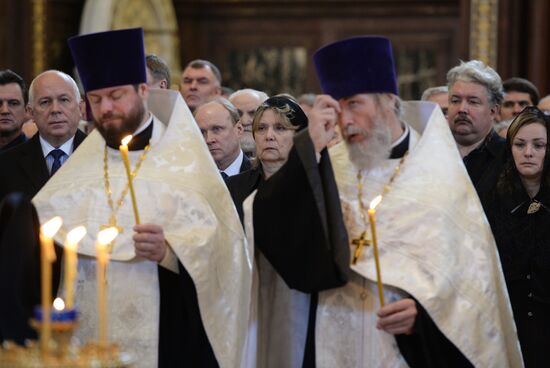 Funeral service for writer Valentin Rasputin at Cathedral of Christ the Savior