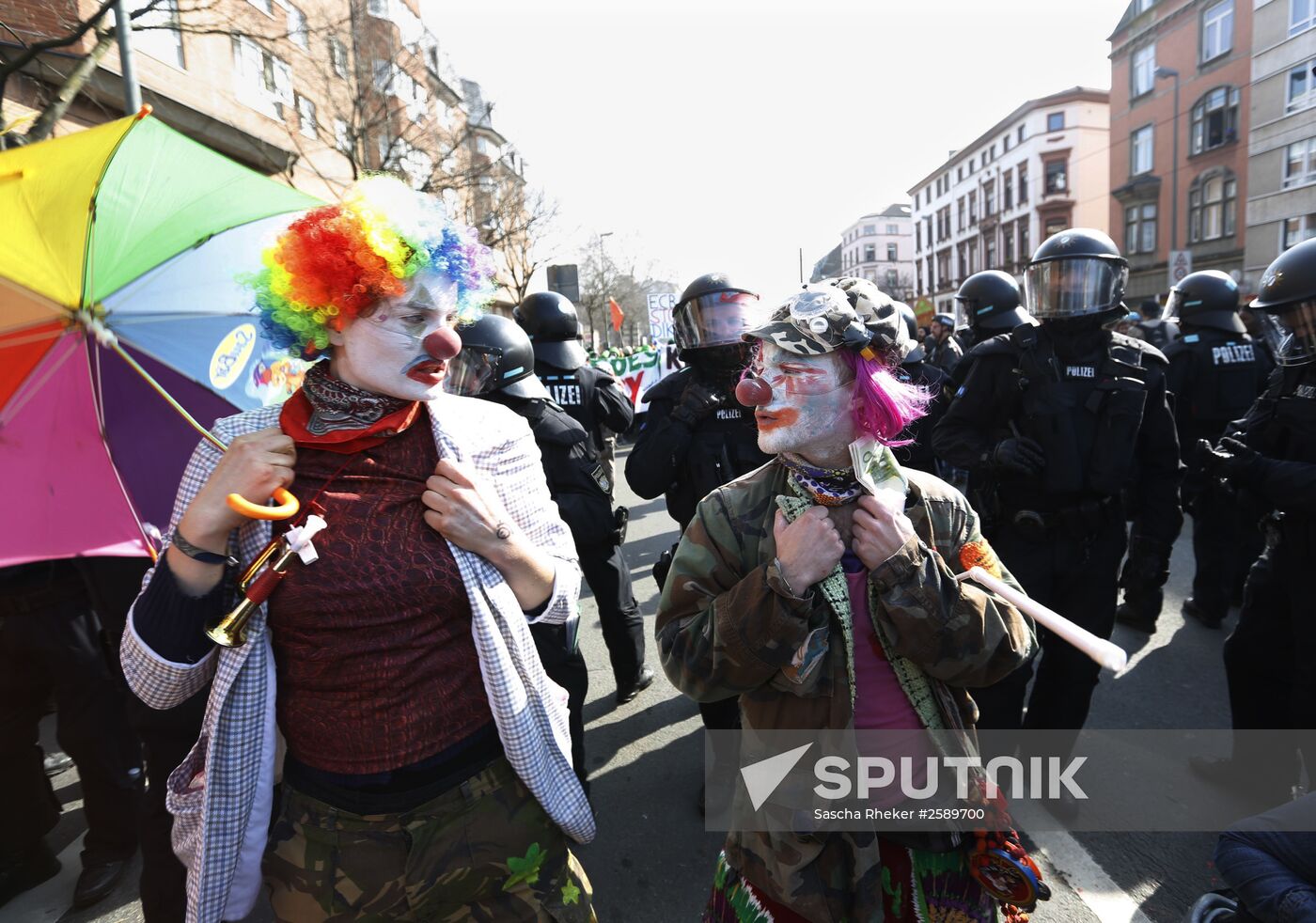 Protest against new European Central Bank office in Frankfurt